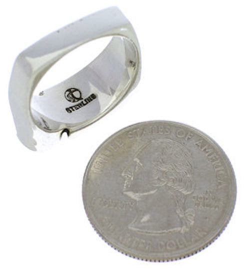 Southwestern Sterling Silver Turquoise Ring Size 6-1/2 UX39826